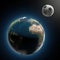Earth and soccer ball(elements furnished by NASA)