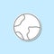 Earth sticker icon. Simple thin line, outline vector of web icons for ui and ux, website or mobile application