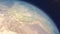Earth and sun. Sunrise and sunset. A view from space. South America and the Quiet ocean.  Realistic atmosphere. Starry sky...