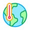 Earth temperature icon vector outline symbol illustration