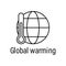 earth, thermometer outline icon with name