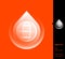 Earth and water drop alpha icon - vector illustrations for branding, web design, presentation, logo, banners. Clean white