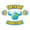 Earth white background. Earth Day. Strong planet. Planet bodybuilder with huge muscles. Earth is isolated. Fitness planet Earth