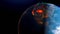 Earth wildfire view from space rotation day to night skyline. Greenhouse gas effect. Realistic 3d rendering animation. elements of