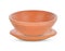 Earthen bowl and plate on white background