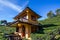 Earthen buildings and U-Long tea plantations at Ban Rak Thai Village,near Thai-Myanmar border,Mae Hong Son province,Northern Thail