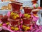 Earthen colorful clay  pot on sale the festival diwali or deepavali
