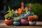 Earthen Elegance: Vibrant Succulents Thrive in a Pottery Haven, A Tapestry of Nature\\\'s Hues