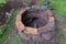 Earthen firing chamber, the replica of an ancient pit fire kiln, built in a garden