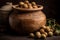 An earthen jar labeled \\\'amla churna\\\', a traditional Ayurvedic antioxidant and rejuvenator.