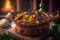 Earthenware Bowl Filled with Rustic Ratatouille