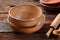 Earthenware bowls empty