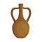 Earthenware ceramic amphora brown color