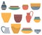 Earthenware crock, Plate and Bowl Set, Dish Vector