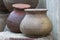 Earthenware handmade old clay pots in Ratchaburi.