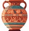 Earthenware jug with ornate clay design