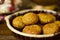 Earthenware plate with falafel