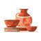 Earthenware pottery vases