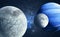 An Earthlike moon and icy moon orbiting a gas giant host planet