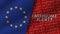 Earthquake Alert and European Union Realistic Two Flags Together