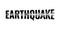 Earthquake broken word split fragments. Seismic ground vibration and damaged concrete destruction symbol. Black