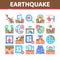 Earthquake Disaster Collection Icons Set Vector