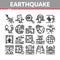 Earthquake Disaster Collection Icons Set Vector