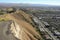 earthquake fault line, with view of the ground breaking and shifting during quake