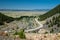 Earthquake Lake area in Montana, summer scene with the highway in view, and the Madison River