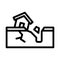 earthquake line icon illustration vector graphic