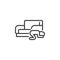 Earthquake safety instruction line icon