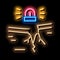 earthquake signal neon glow icon illustration