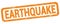 EARTHQUAKE text written on orange rectangle stamp