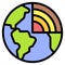 Earths inner core icon, Earth Day related vector