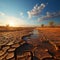 Earths struggle Cracked desert soil mirrors climate changes toll on parched land