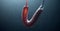 Earthworm on a Hook Underwater