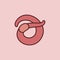 Earthworm vector Worm concept round colored icon or symbol