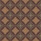 Earthy colours retro sixties geometric seamless pattern in variegated brown tones. Modern vintage geo woven textile