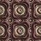 Earthy colours Victorian antique geometric seamless pattern in variegated brown tones. Modern vintage geo woven textile