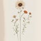 Earthy Elegance: Vibrant Minimalist Flowers in Stick-and-Poke Style. AI Generated