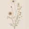 Earthy Elegance: Vibrant Minimalist Flowers in Stick-and-Poke Style. AI Generated