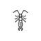 Earwig insect line icon