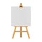 easel stand isolated for paintings in exhibition of paper illustration