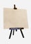 Easel and textured empty canvas