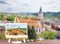 Easel with a watercolor painting with a view of Baden-Baden.