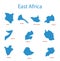 East africa - maps of territories - vector