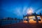 East Boston Piers Park Gazebo over night downtown