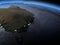 East coast of Australia from space in evening