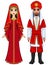 East fairy tale. Animation portrait of the Arab family in ancient clothes.