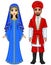 East fairy tale. Animation portrait of the Arab family in ancient clothes.